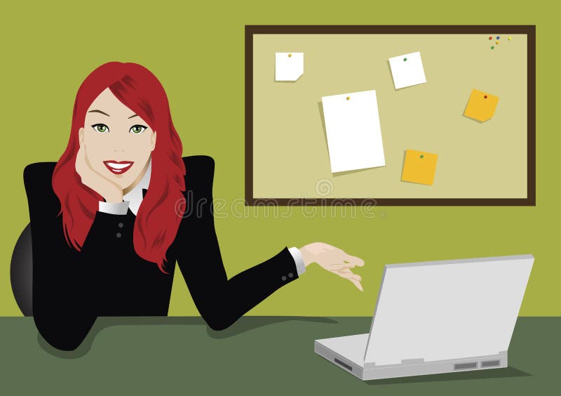Dziewczyna laptop royalty ilustracja