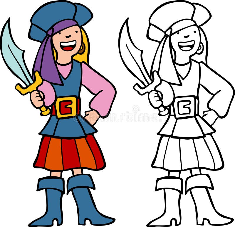 Dziewczyna Pirat ilustracja wektor
