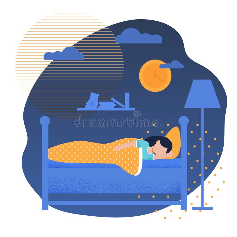 Dziewczyny dosypianie w Łóżkowym Mieć noc Marzy kreskówkę ilustracja wektor Dziewczyny dosypianie w Łóżkowym Mieć noc Marzy kreskówkę ilustracja wektor