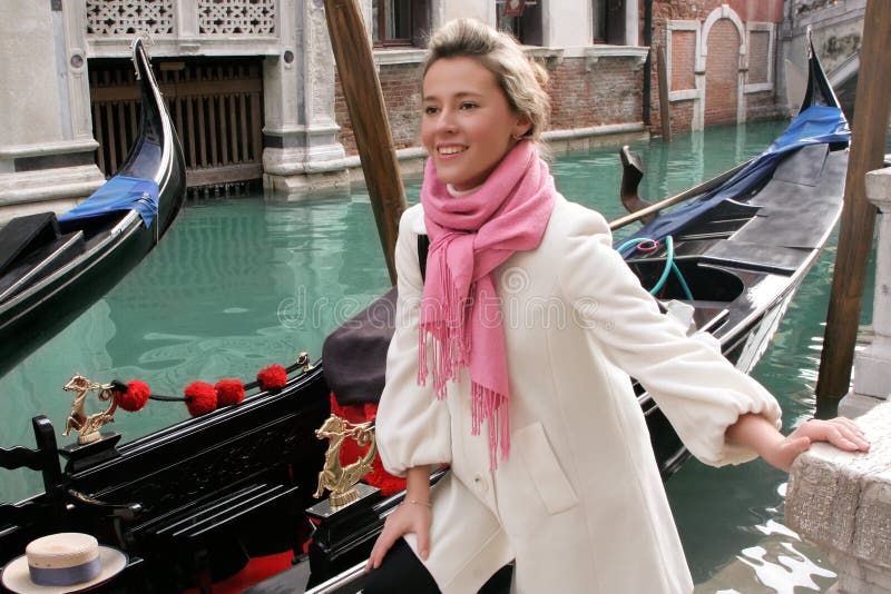 Dziewczyny gondola Venice