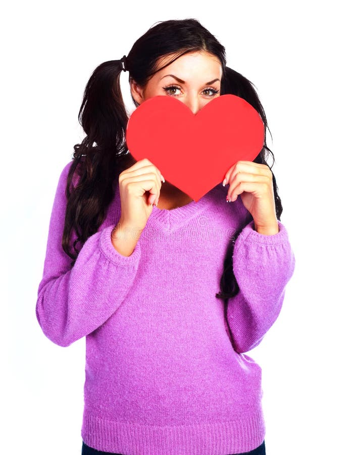 Dziewczyny karciany valentine obraz stock