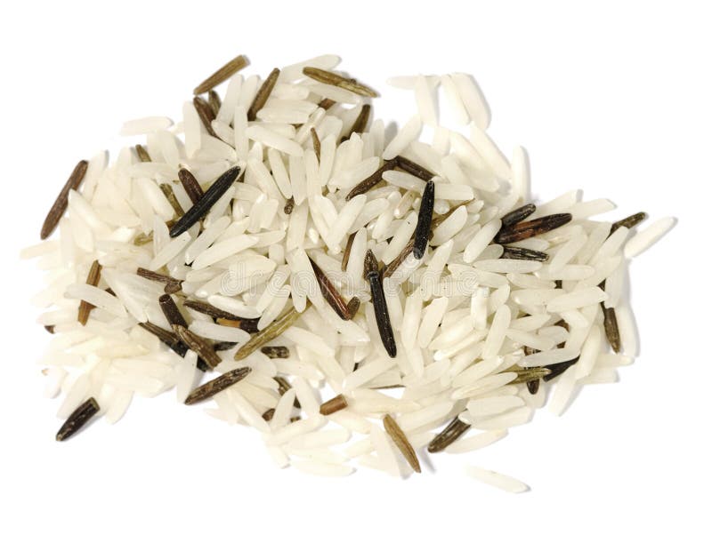 Heap of wild rice isolated on white background. Heap of wild rice isolated on white background