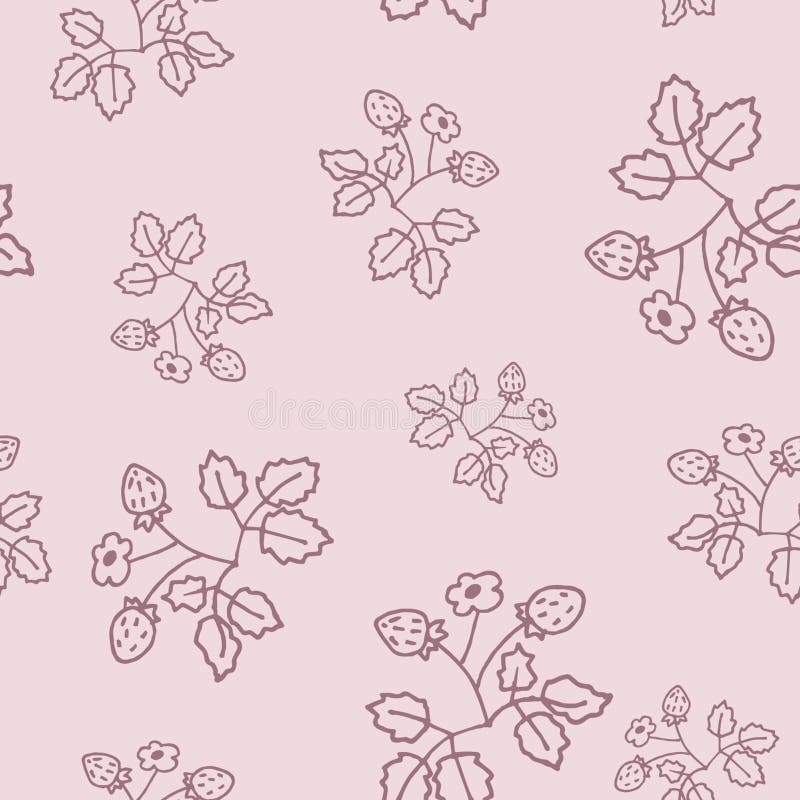 Vector pattern with wild strawberries. Light pantone colors winter-fall 2017-2018. Vector pattern with wild strawberries. Light pantone colors winter-fall 2017-2018