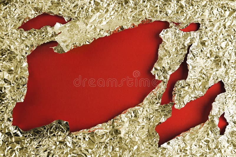 Dziura w metal folii tle zdjęcia royalty free Dziura w metal folii tle zdjęcia royalty free