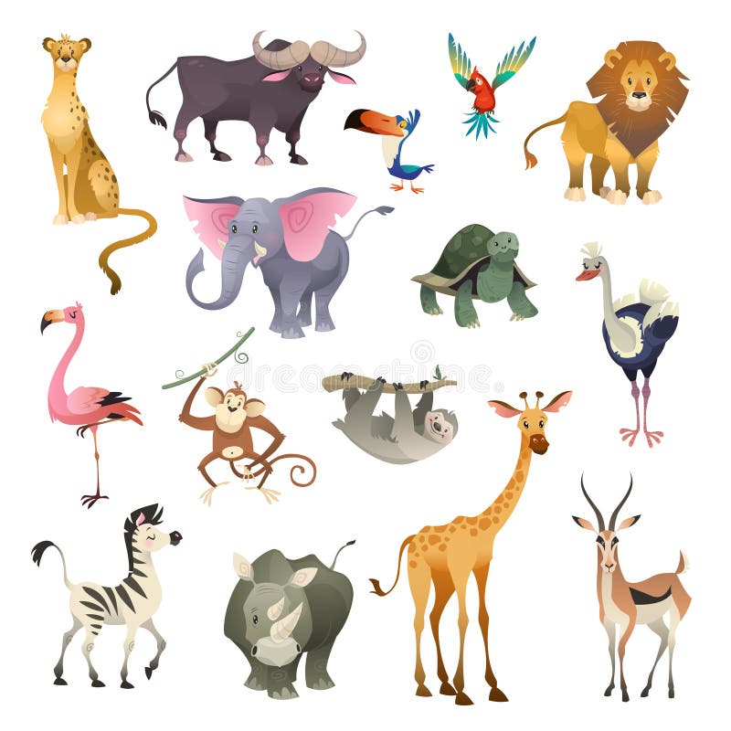 Dżungli dzikie zwierzęta Sawanna safari lasowej zwierzęcej ptasiej natury Africa tropikalni egzotyczni lasowi morscy ssaki, kresk Dżungli dzikie zwierzęta Sawanna safari lasowej zwierzęcej ptasiej natury Africa tropikalni egzotyczni lasowi morscy ssaki, kresk