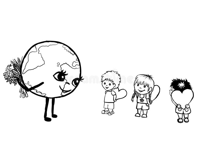 Dé el amor a nuestra tierra del planeta ilustración del vector Dé el amor a nuestra tierra del planeta ilustración del vector