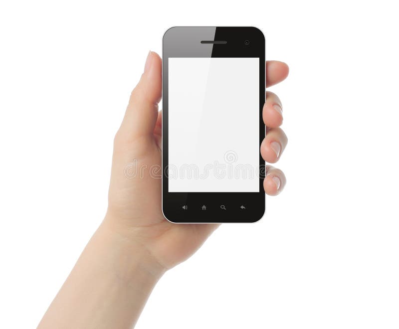 Mano que sostiene el teléfono elegante foto de archivo libre de regalías Mano que sostiene el teléfono elegante foto de archivo libre de regalías
