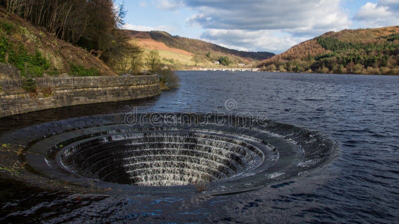 Débordement de réservoir de Ladybower photos libres de droits Débordement de réservoir de Ladybower photos libres de droits