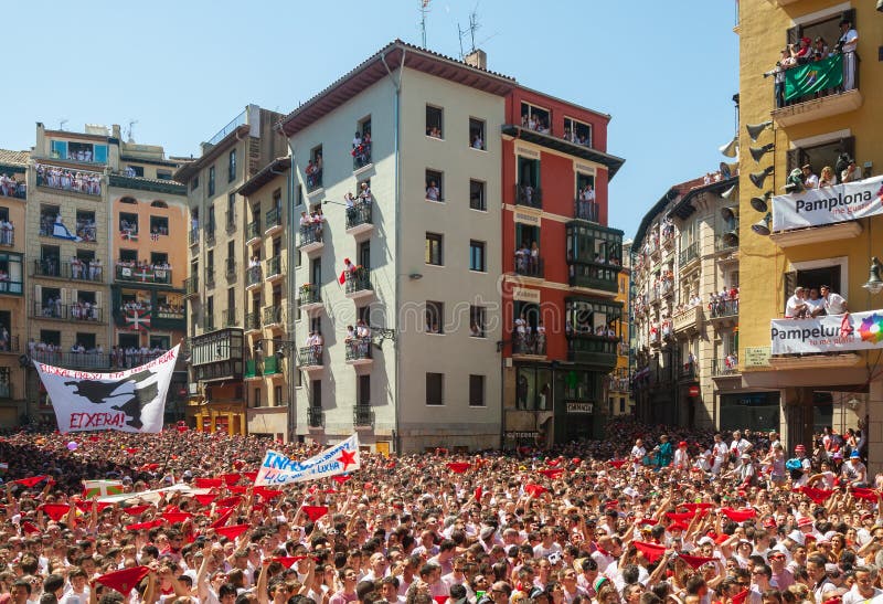 Début de San Fermin Festival images libres de droits Début de San Fermin Festival images libres de droits