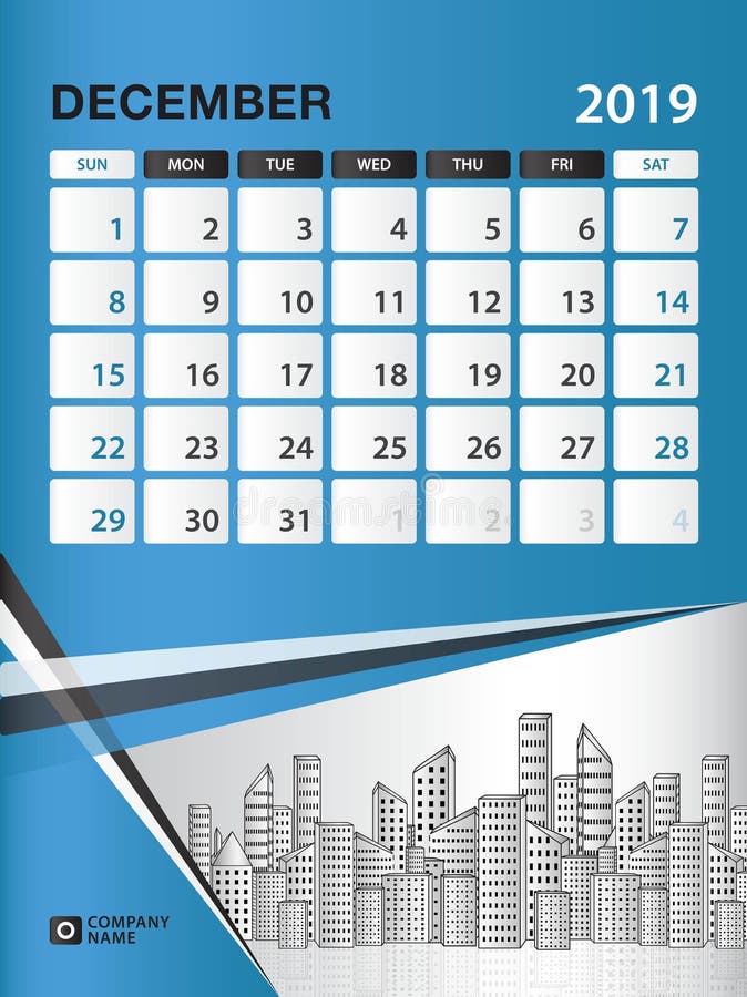 décembre 2019 calibre de mois, calendrier de bureau pendant 2019 années, début de semaine dimanche, planificateur illustration de vecteur décembre 2019 calibre de mois, calendrier de bureau pendant 2019 années, début de semaine dimanche, planificateur illustration de vecteur