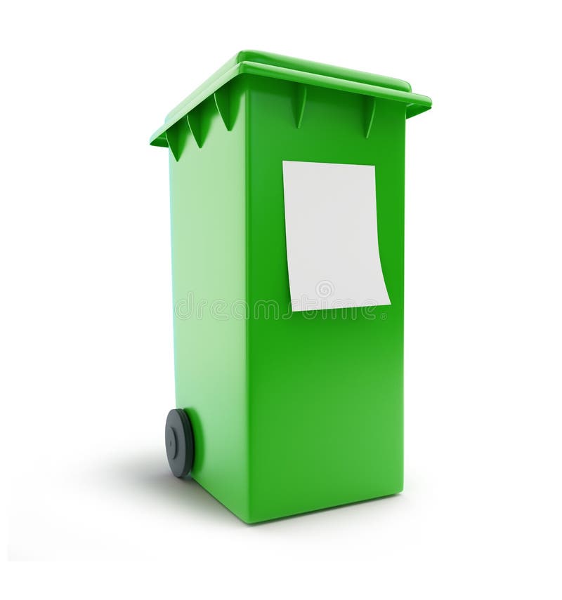 Déchets de poubelle assortissant la poubelle quatre à roues verte illustration libre de droits Déchets de poubelle assortissant la poubelle quatre à roues verte illustration libre de droits