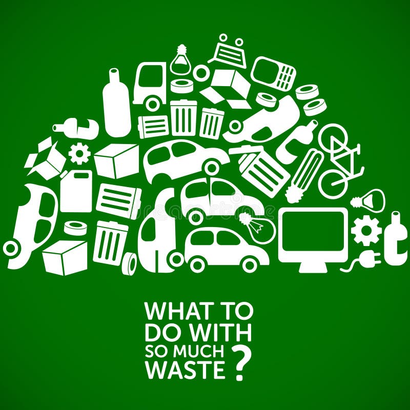 Déchets, décharge, entrepôt de ferraille - fond écologique illustration libre de droits Déchets, décharge, entrepôt de ferraille - fond écologique illustration libre de droits