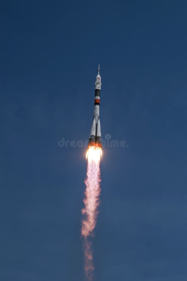 Soyuz MS-04 rocket launched from Gagarin`s Start launchpad in Baikonur Cosmodrome, Kazakhstan, carrying the astronauts to International Space Station. The boosters of the first stage generate enough thrust to lift the weight of roughly 308 tonnes. Soyuz MS-04 rocket launched from Gagarin`s Start launchpad in Baikonur Cosmodrome, Kazakhstan, carrying the astronauts to International Space Station. The boosters of the first stage generate enough thrust to lift the weight of roughly 308 tonnes.