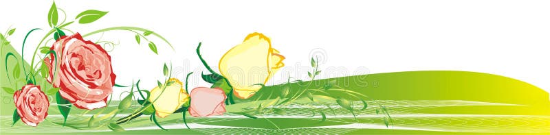 Décor floral. Bouquets des roses illustration libre de droits Décor floral. Bouquets des roses illustration libre de droits