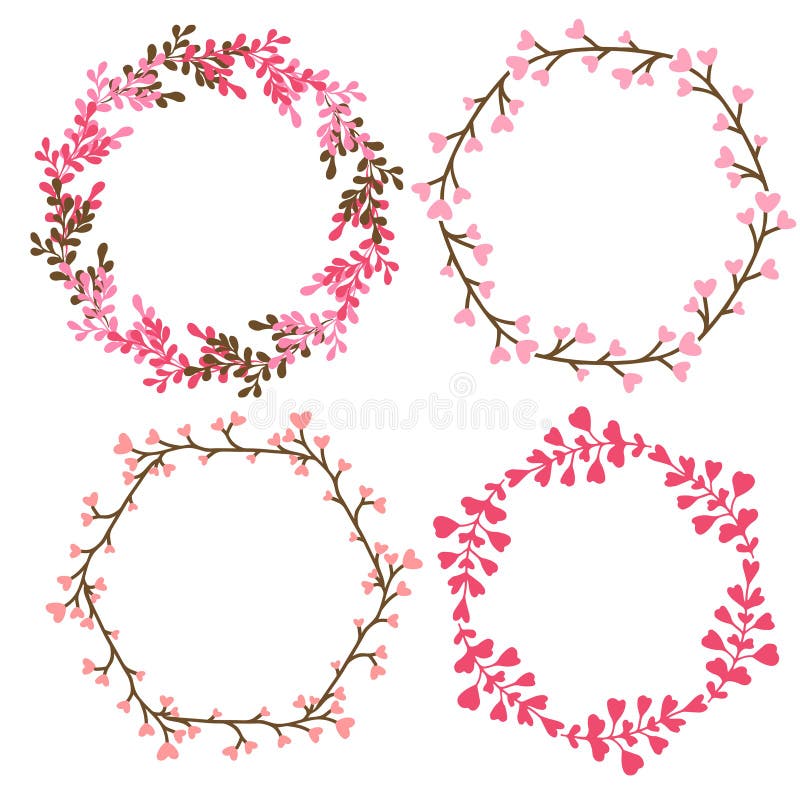 Décoration florale de cadres Éléments décoratifs de vecteur dans la couleur rose peut employer pour la carte d'anniversaire, épou illustration de vecteur Décoration florale de cadres Éléments décoratifs de vecteur dans la couleur rose peut employer pour la carte d'anniversaire, épou illustration de vecteur