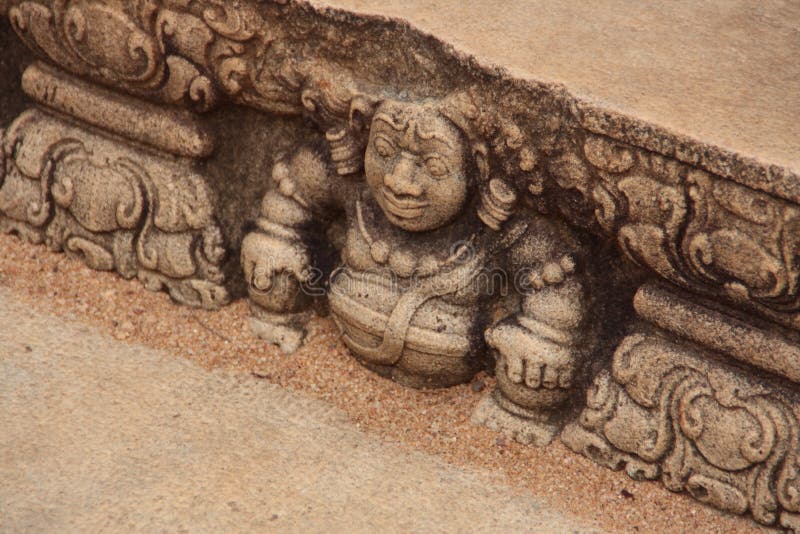 Découpage Antique Sur Une Pierre, Sri Lanka Image stock Image du