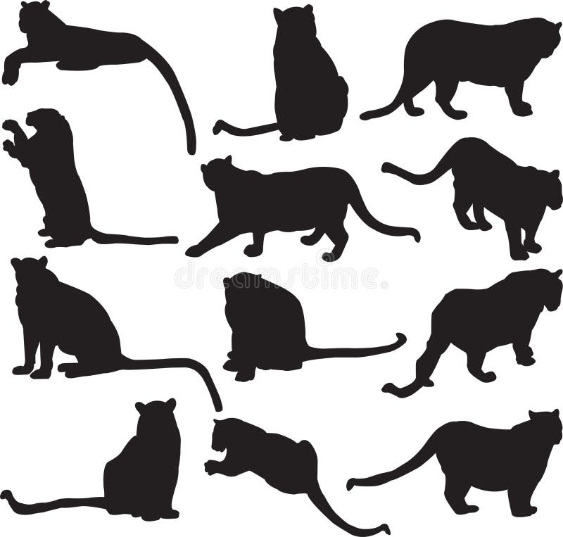 Découpe de silhouette de léopard ou de panthère illustration stock Découpe de silhouette de léopard ou de panthère illustration stock