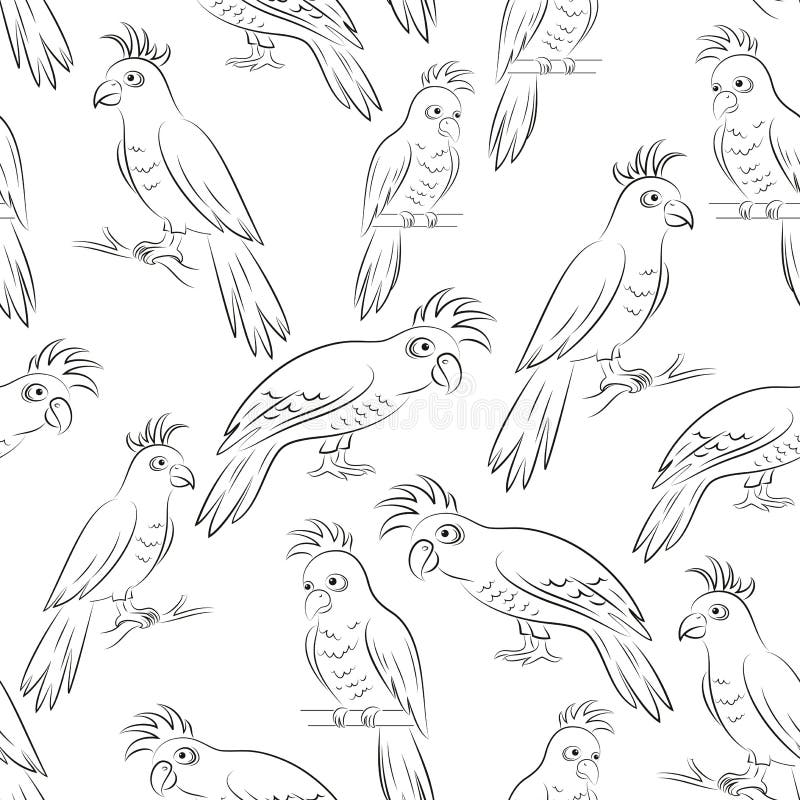 Découpes de perroquets, sans couture illustration libre de droits Découpes de perroquets, sans couture illustration libre de droits