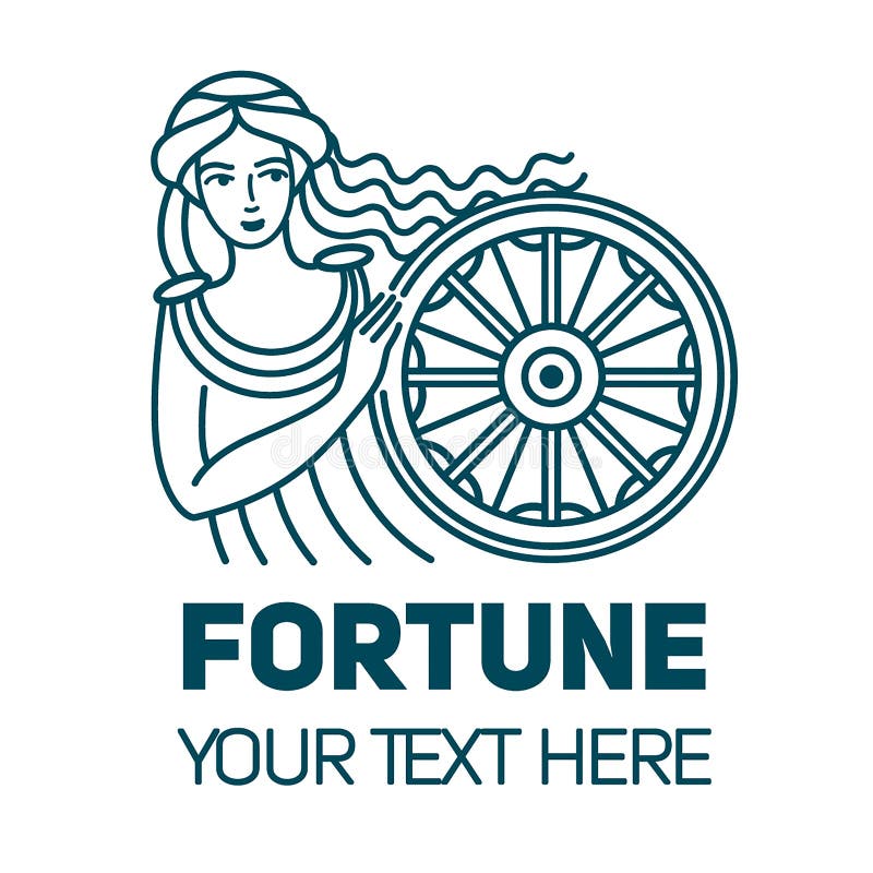 Déesse romaine de Fortuna d'argent de richesse et d'illustration linéaire de fortune Beau et jeune femme illustration de vecteur Déesse romaine de Fortuna d'argent de richesse et d'illustration linéaire de fortune Beau et jeune femme illustration de vecteur