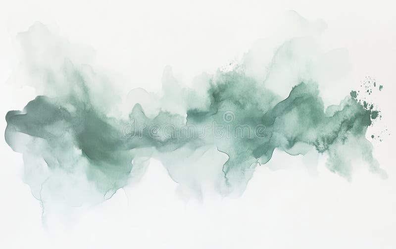 Délicate aquarelle abstraite dans des tons verts doux illustration stock