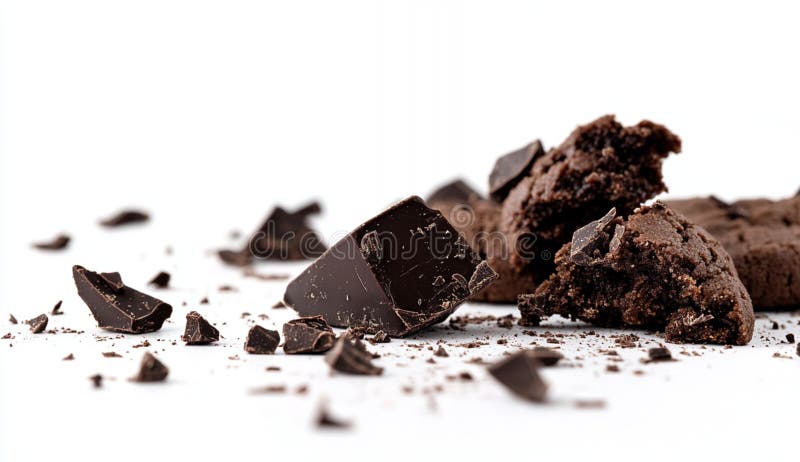 Délicieux chocolat noir biscuits crumble closeup photographie nourriture riche savoureux macro snack illustration stock