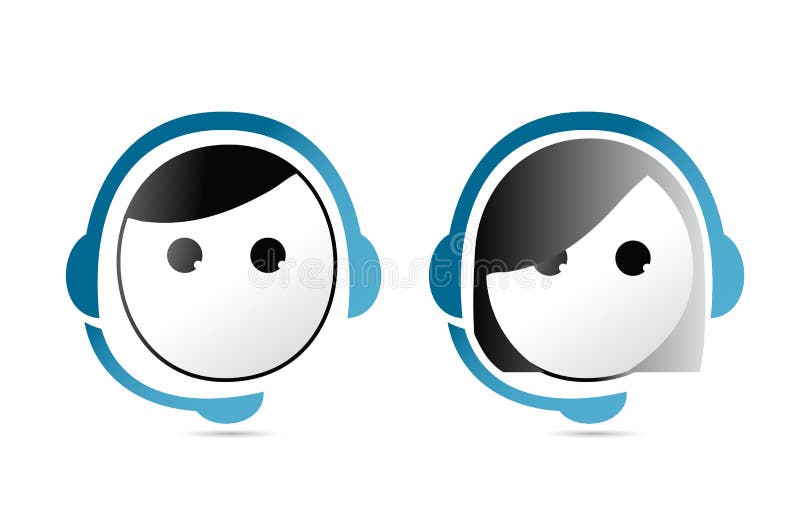 Délégués à la clientèle masculins et femelles. illustration stock