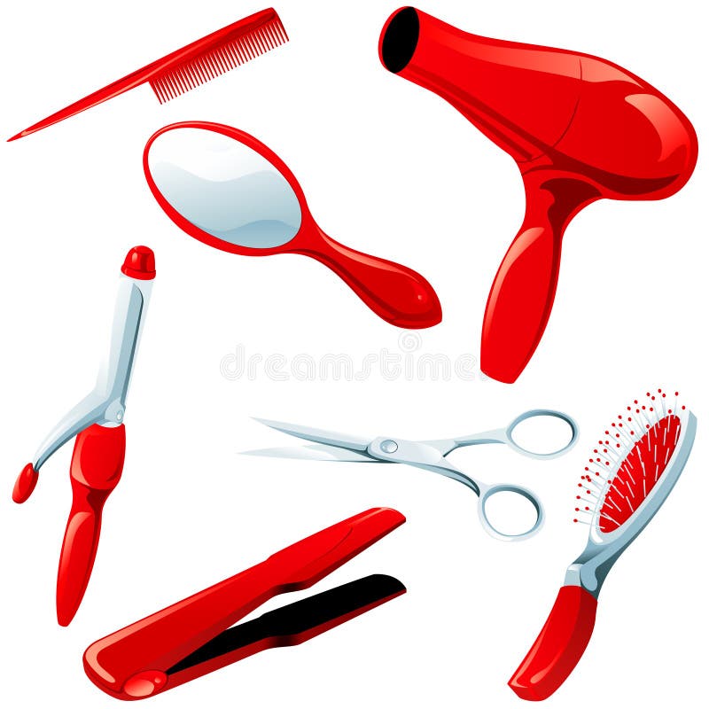 Detailed set of haircare accessories. Graphics are grouped and in several layers for easy editing. The file can be scaled to any size. Detailed set of haircare accessories. Graphics are grouped and in several layers for easy editing. The file can be scaled to any size.