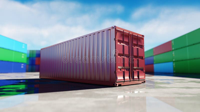 Dépôt de récipient, entrepôt, port maritime Vue d'Aeril Conteneurs de cargaison Concept logistique et d'affaires rendu 3d illustration stock Dépôt de récipient, entrepôt, port maritime Vue d'Aeril Conteneurs de cargaison Concept logistique et d'affaires rendu 3d illustration stock