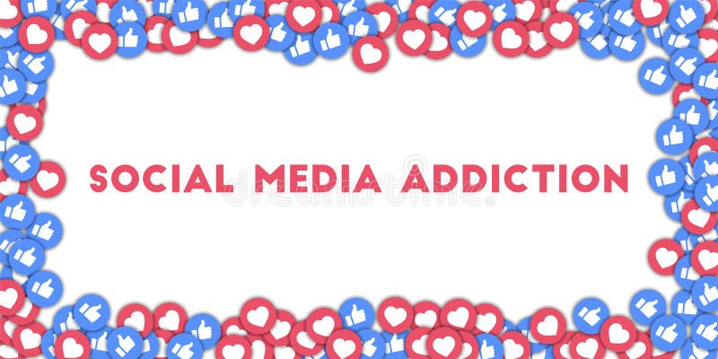 Dépendance sociale de media illustration stock