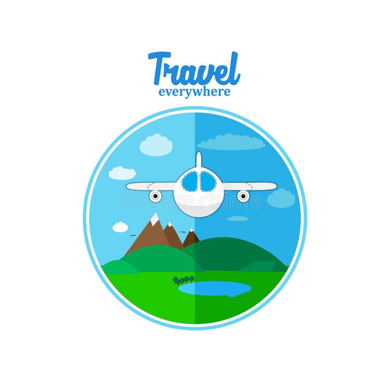Dépouiller plat sous le paysage illustration de vecteur Dépouiller plat sous le paysage illustration de vecteur