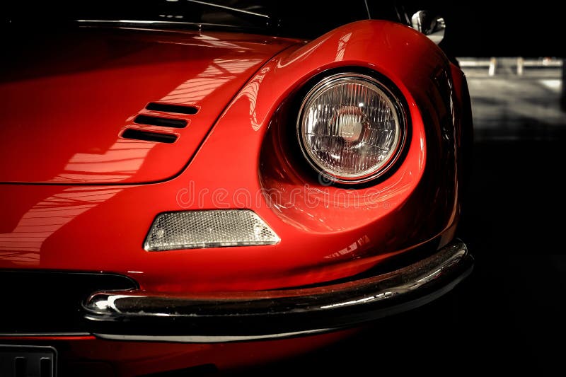 Détail avant Ferrari Dino 246 images libres de droits Détail avant Ferrari Dino 246 images libres de droits