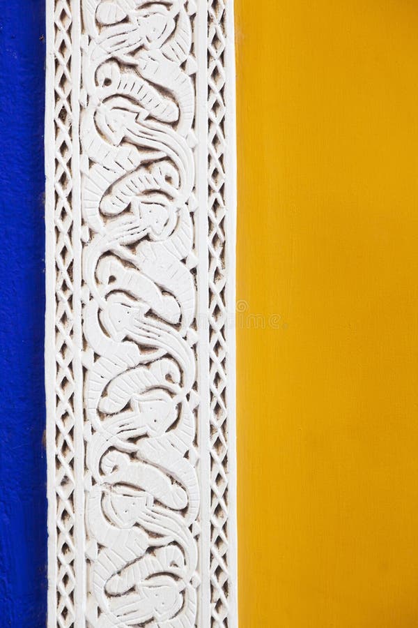 Détail de bâtiment chez le Jardin Majorelle à Marrakech photos stock Détail de bâtiment chez le Jardin Majorelle à Marrakech photos stock