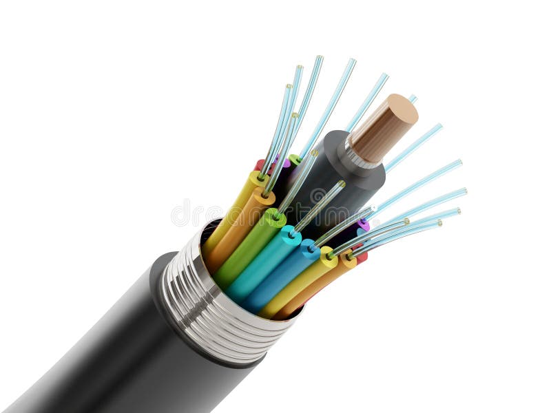 Détail de câble à fibres optiques de fibre