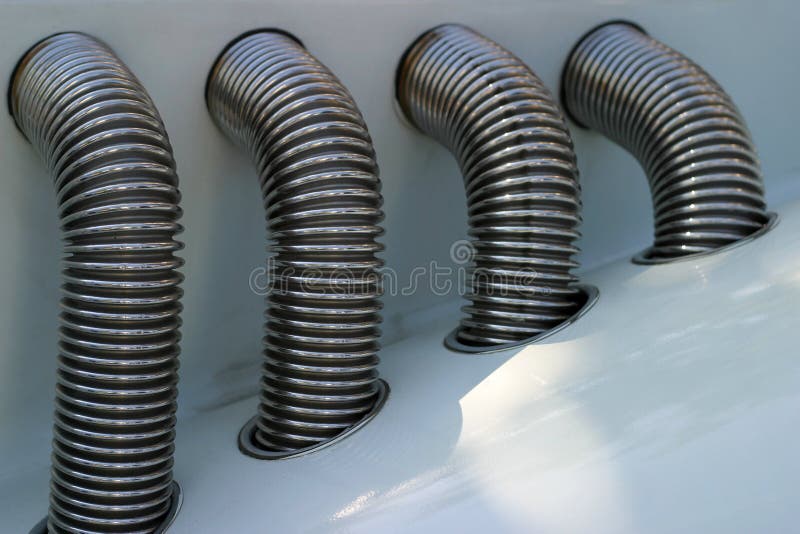The image of decorative details of the automobile as pipes. The image of decorative details of the automobile as pipes