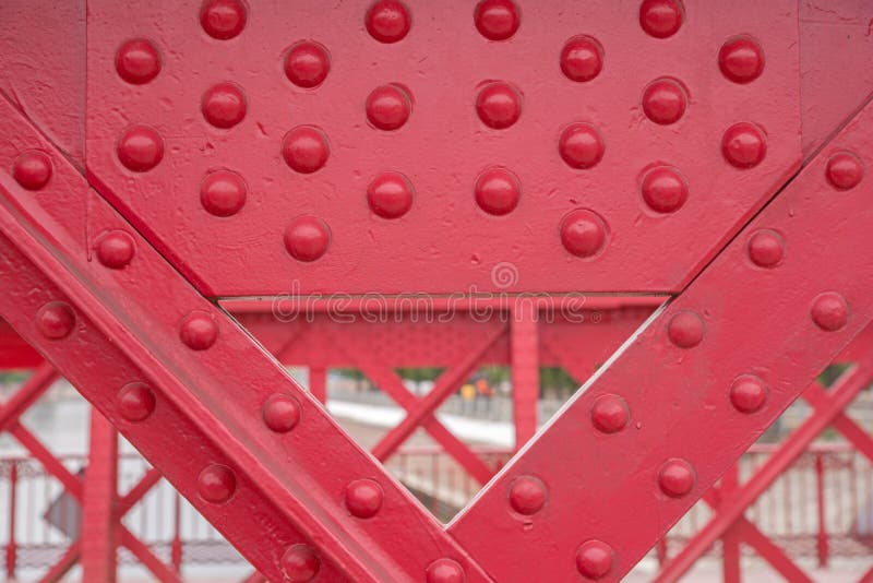 Détail de vieux pont rouge en métal photo stock Détail de vieux pont rouge en métal photo stock