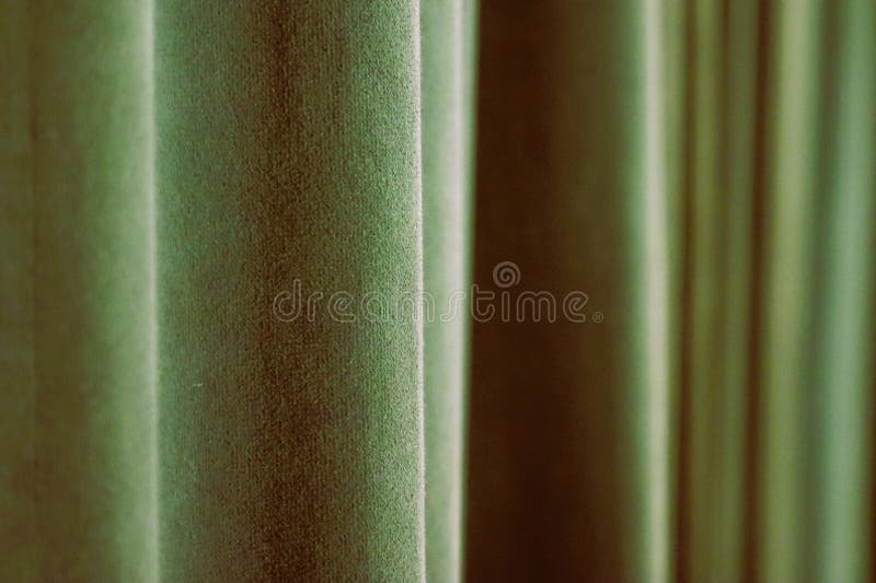 Détail des rideaux de velours vert moyen image libre de droits