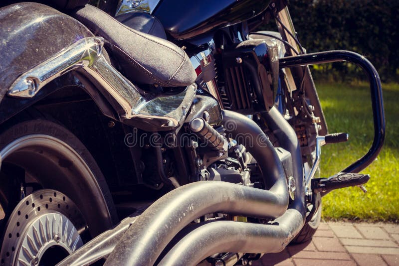 Détail en acier de Motocycle, plan rapproché image libre de droits Détail en acier de Motocycle, plan rapproché image libre de droits