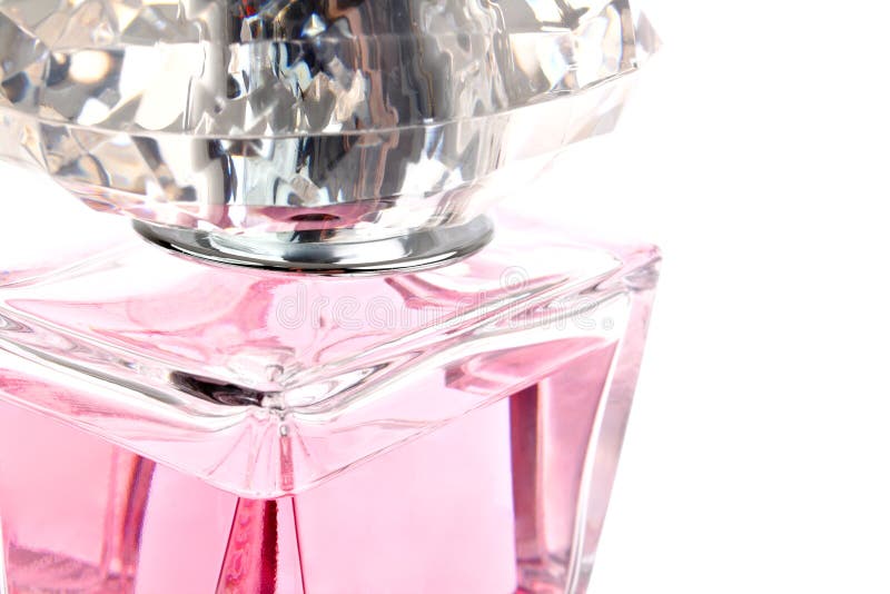 Détail proche de flacon femelle rose de parfum images libres de droits Détail proche de flacon femelle rose de parfum images libres de droits