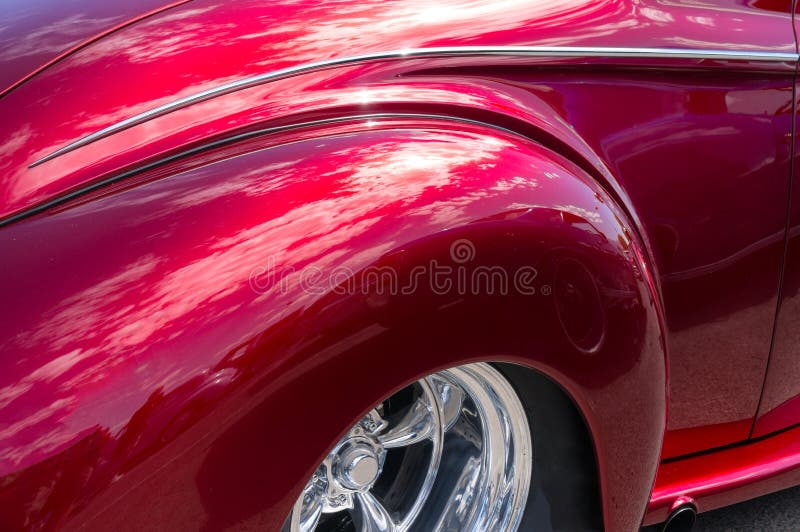 Details of a pristine classic automobile. Details of a pristine classic automobile