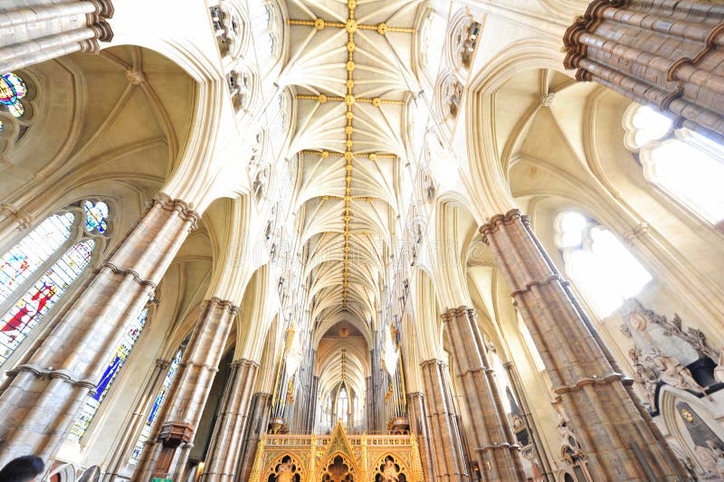 Détails gothiques intérieurs d'Abbaye de Westminster