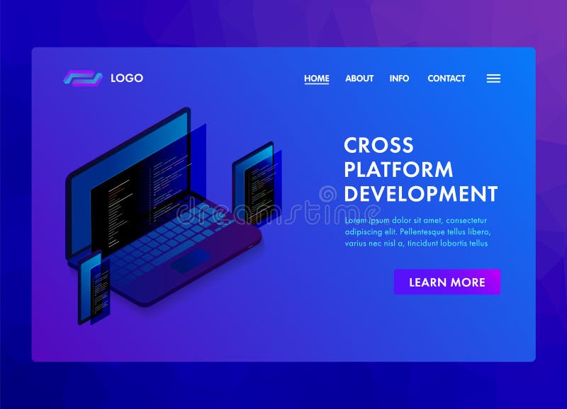 Développement de logiciel multi de plate-forme et codage du calibre de programmation de site Web, de la page de débarquement ou d illustration libre de droits Développement de logiciel multi de plate-forme et codage du calibre de programmation de site Web, de la page de débarquement ou d illustration libre de droits