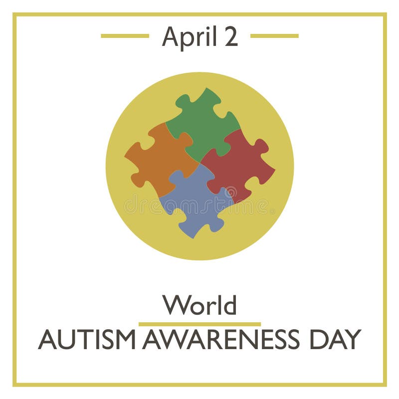 Día de la conciencia del autismo del mundo, el 2 de abril stock de ilustración Día de la conciencia del autismo del mundo, el 2 de abril stock de ilustración