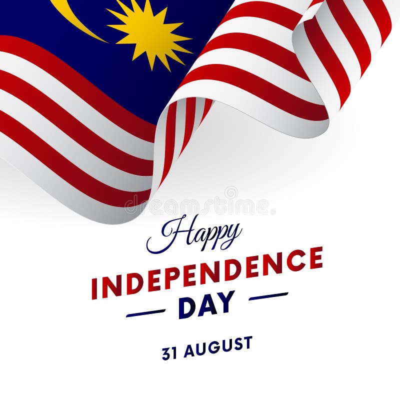Día de la Independencia de Malasia 31 de agosto bandera que agita Vector stock de ilustración Día de la Independencia de Malasia 31 de agosto bandera que agita Vector stock de ilustración