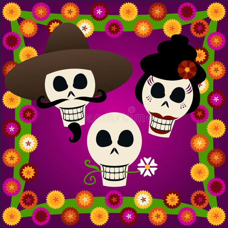 Día de los cráneos muertos stock de ilustración Día de los cráneos muertos stock de ilustración