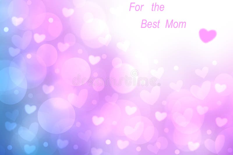 Día de madres feliz Textura azul rosada festiva del fondo del bokeh del extracto con un texto de saludo de la mejor mamá y corazo libre illustration Día de madres feliz Textura azul rosada festiva del fondo del bokeh del extracto con un texto de saludo de la mejor mamá y corazo libre illustration