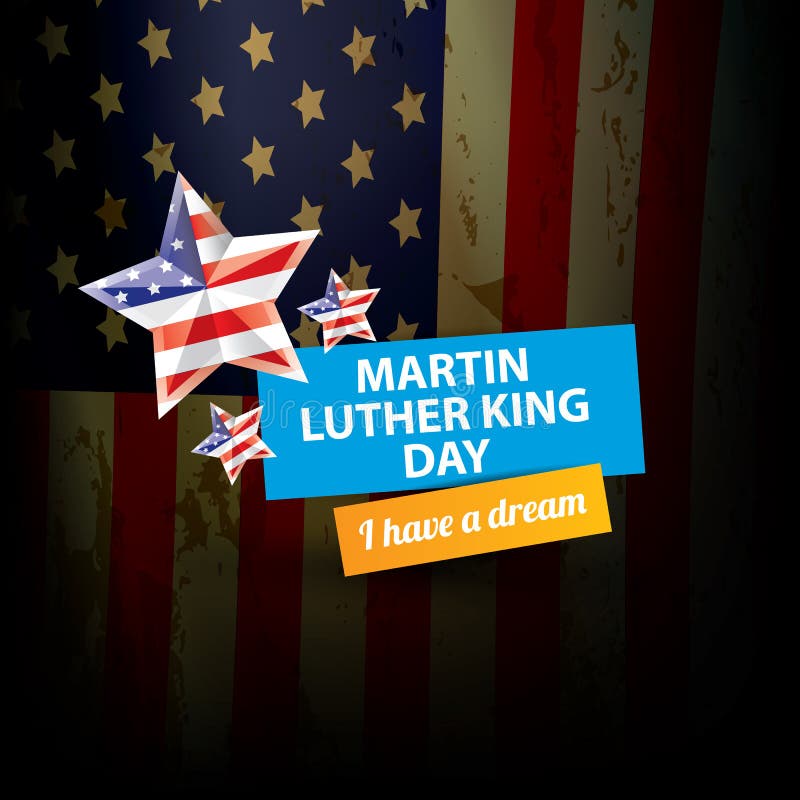 Día de Martin Luther King del vector nosotros etiqueta engomada o etiqueta ilustración del vector Día de Martin Luther King del vector nosotros etiqueta engomada o etiqueta ilustración del vector