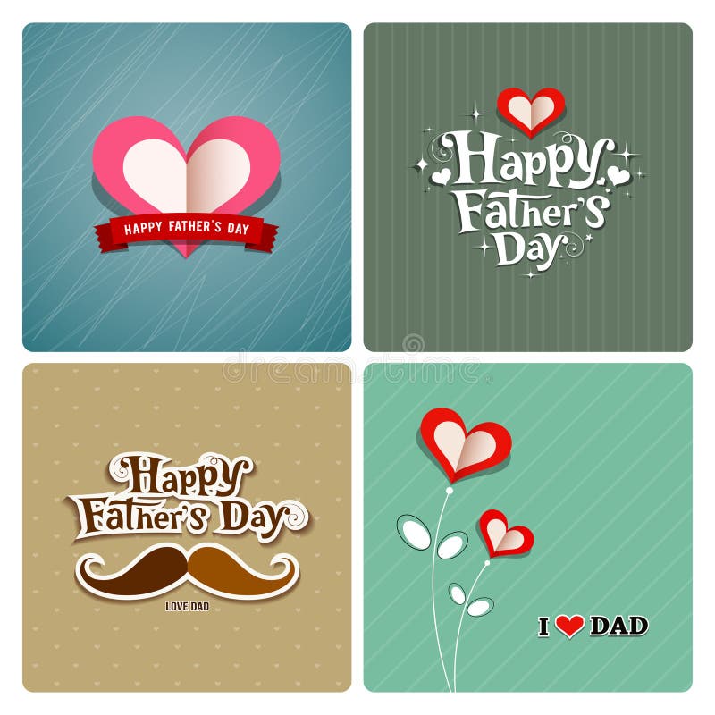 Día de padres feliz, colecciones del papá del amor libre illustration