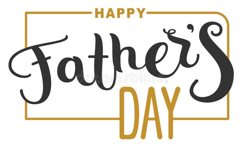 Día de padres feliz Texto de las letras para la tarjeta de felicitación de la plantilla stock de ilustración