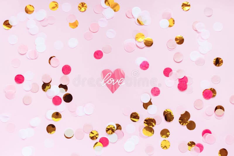 Día de San Valentín, fondo de saludo rosado del amor El plano pone con el modelo de punto colorido imagenes de archivo Día de San Valentín, fondo de saludo rosado del amor El plano pone con el modelo de punto colorido imagenes de archivo