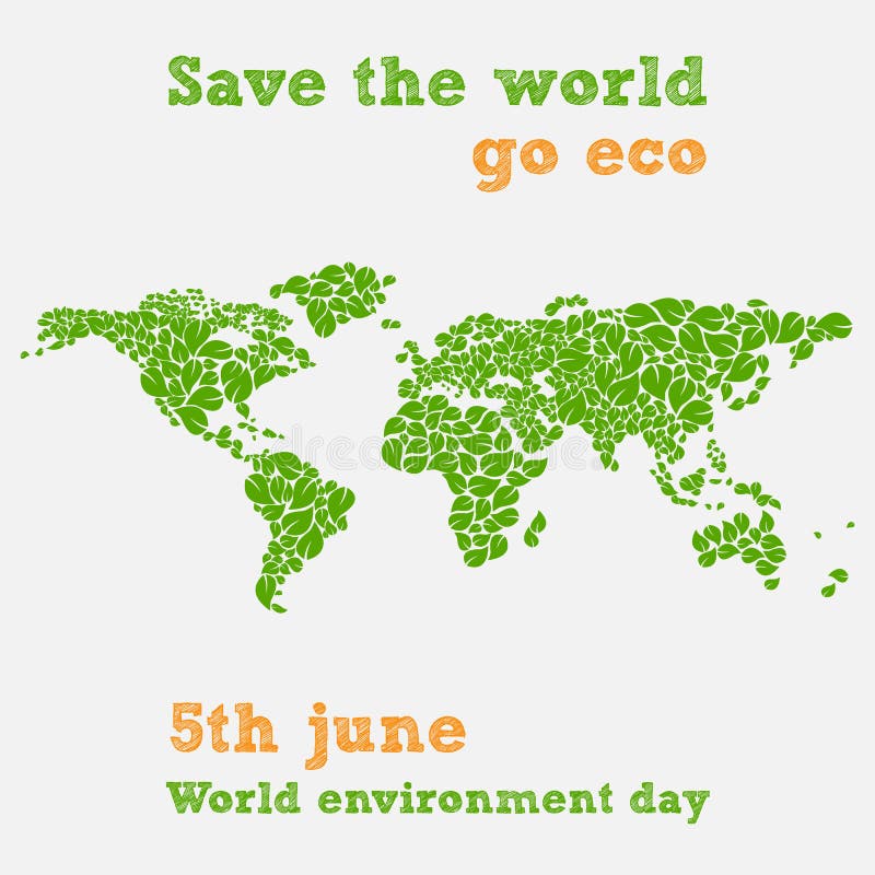 Día del ambiente mundial - quinto de junio, ahorra el ejemplo del mundo